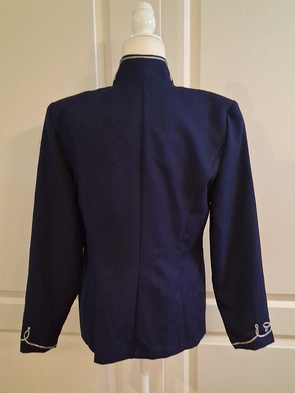 Navy Embroidered Stand-Collar Jacket - Picture 3 of 3